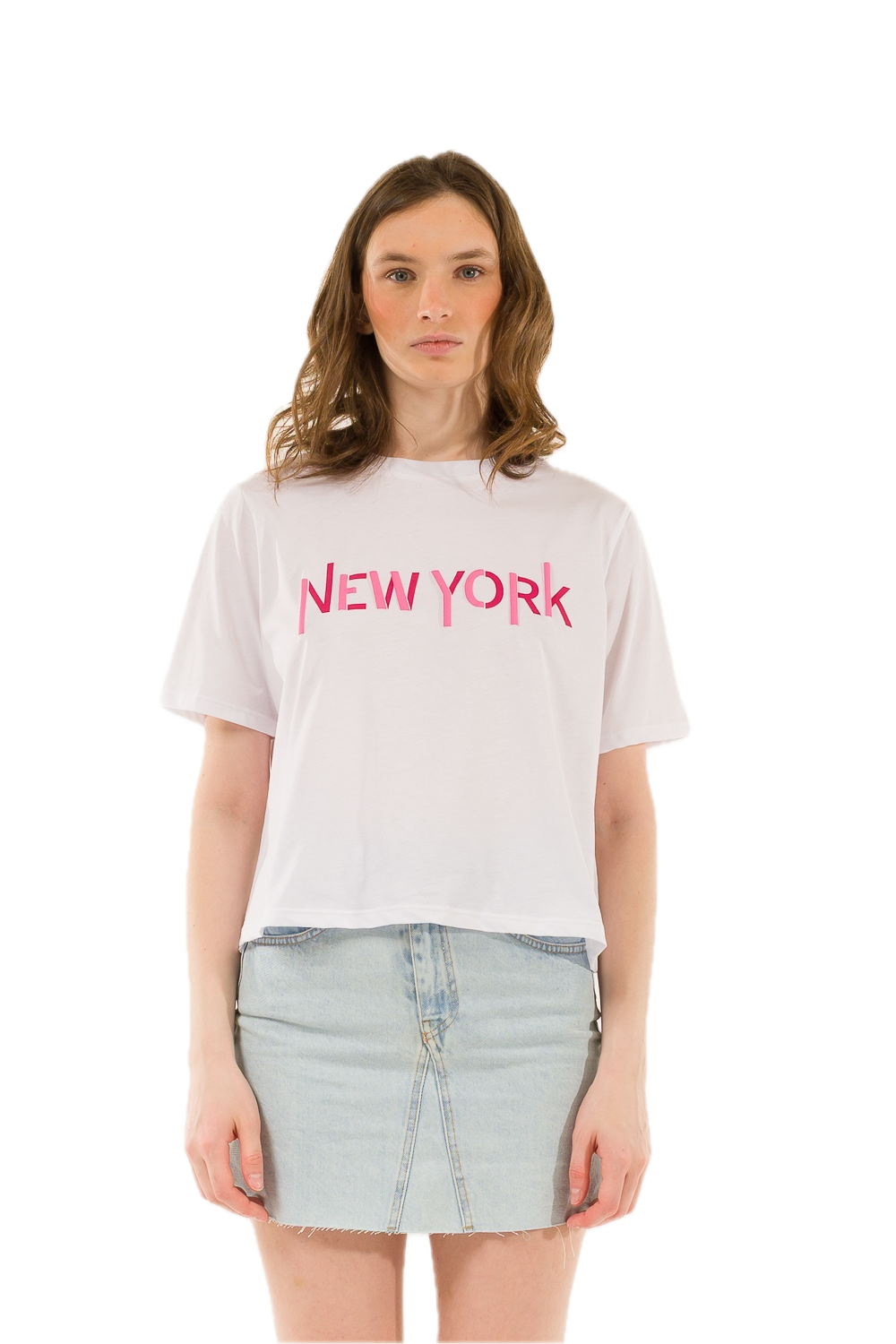 Kontatto bianco fuchsia t-shirt