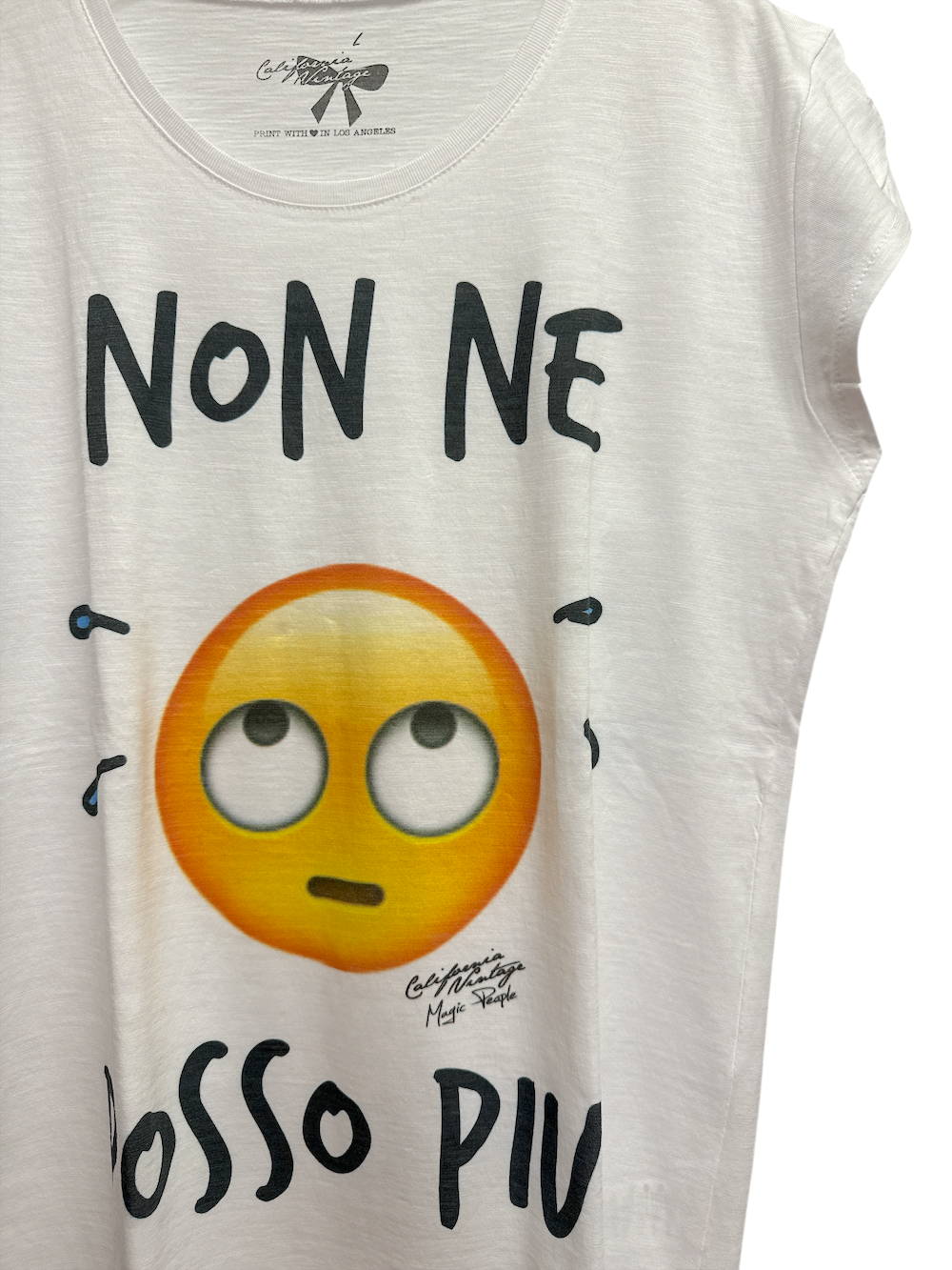 T-shirt California Vintage non ne posso più bianca