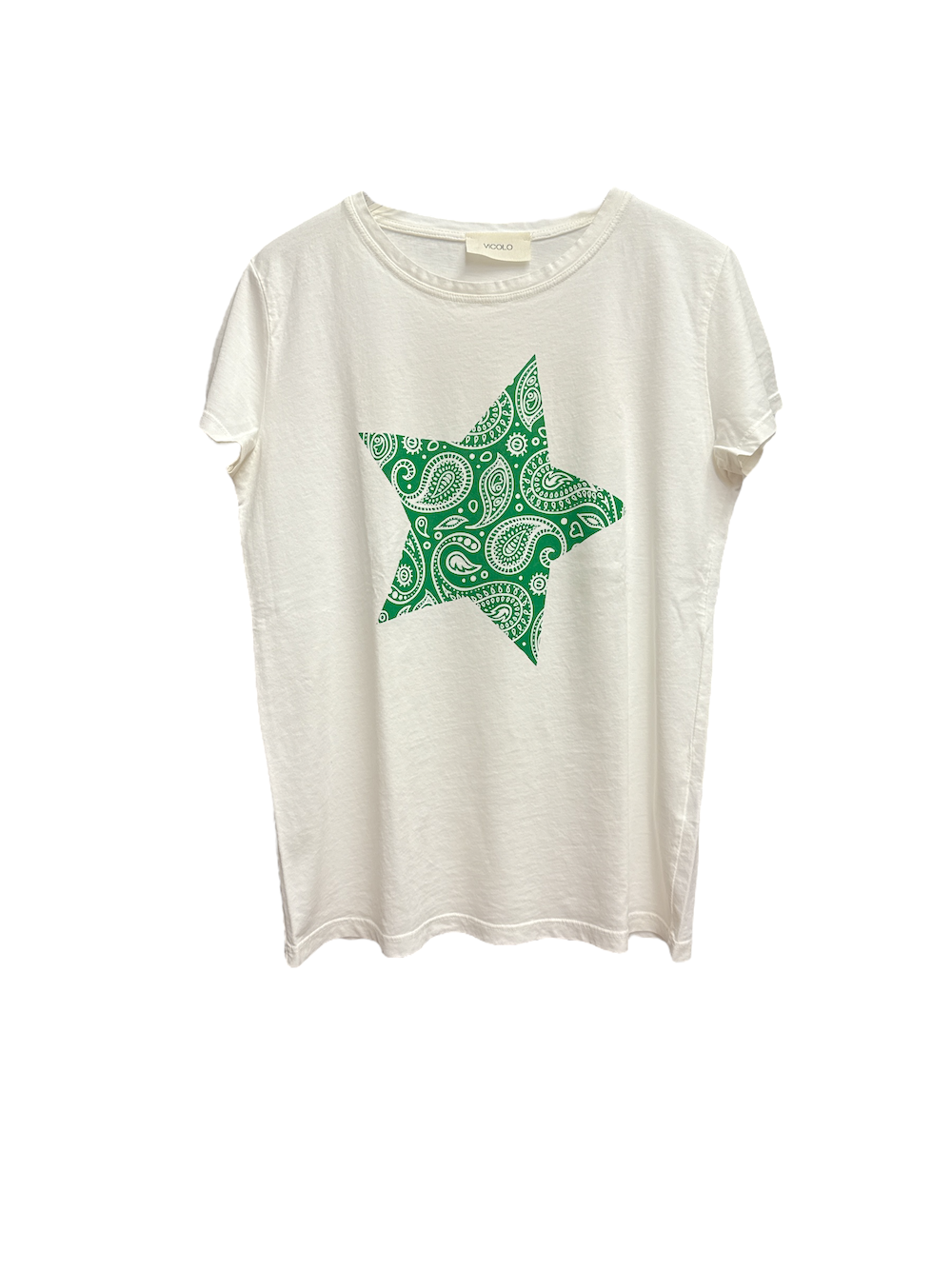 Vicolo grünes Stern weißes T-Shirt