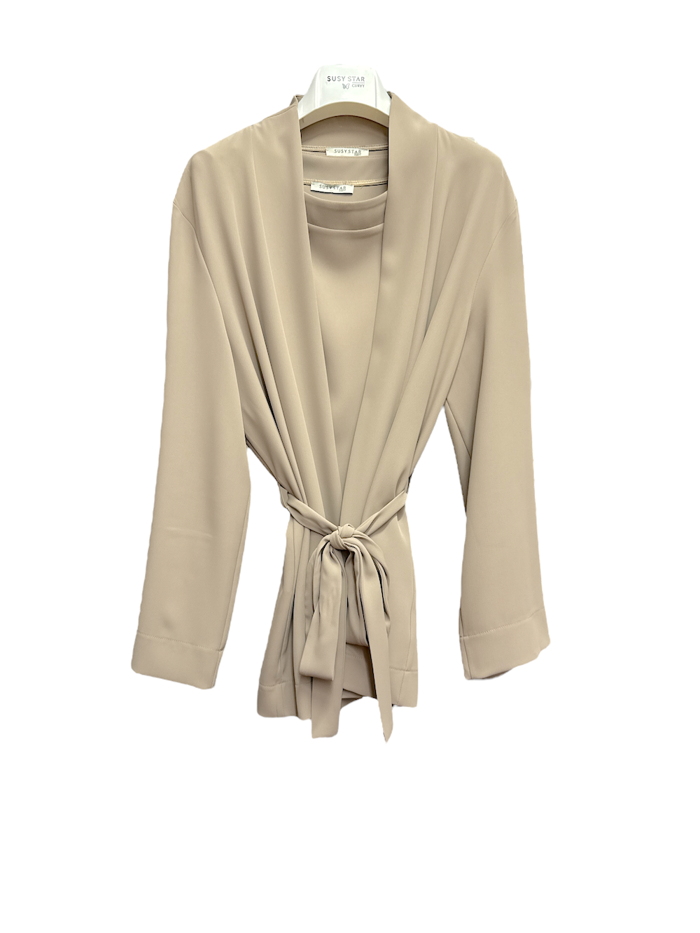 Susy Star beige oversize jacket and top