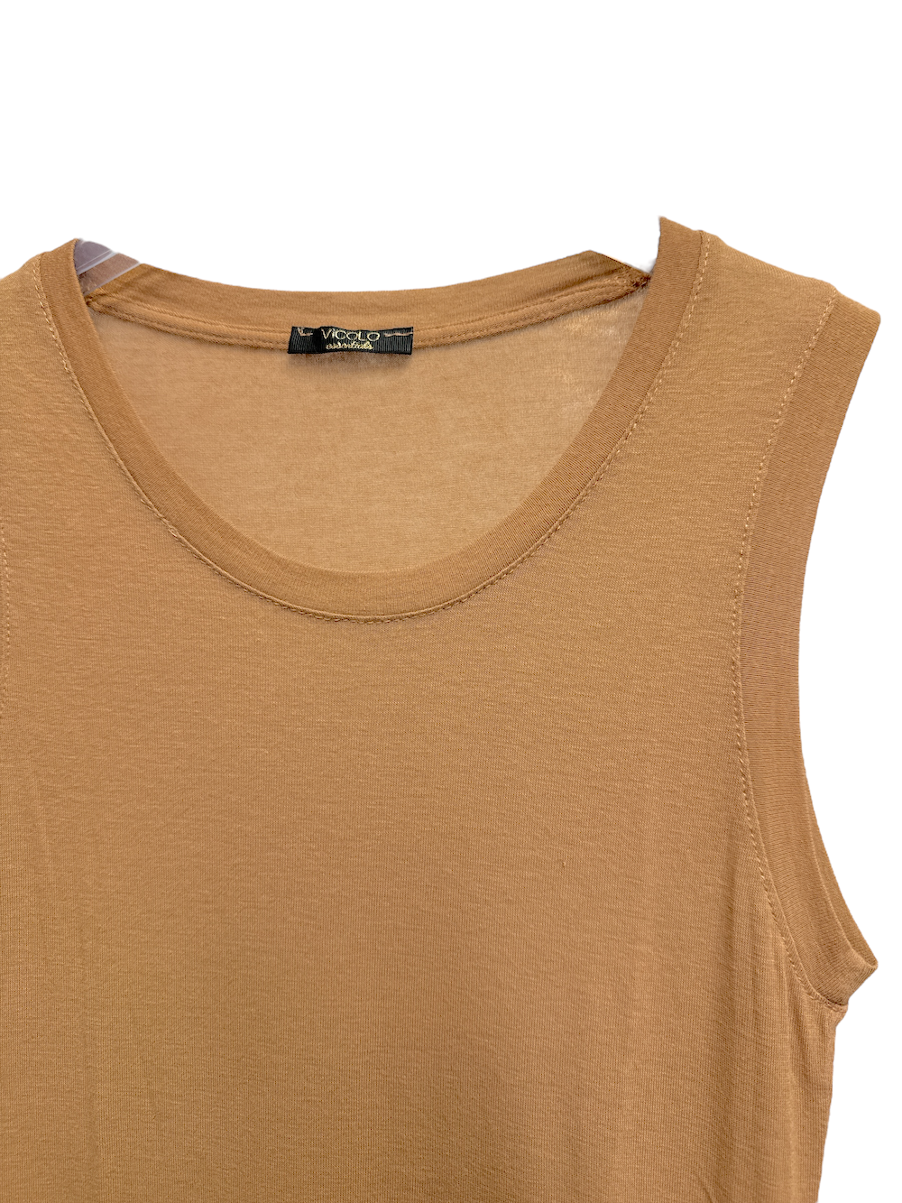 Langes Oberteil aus kamelfarbenem Kaschmir von Vicolo