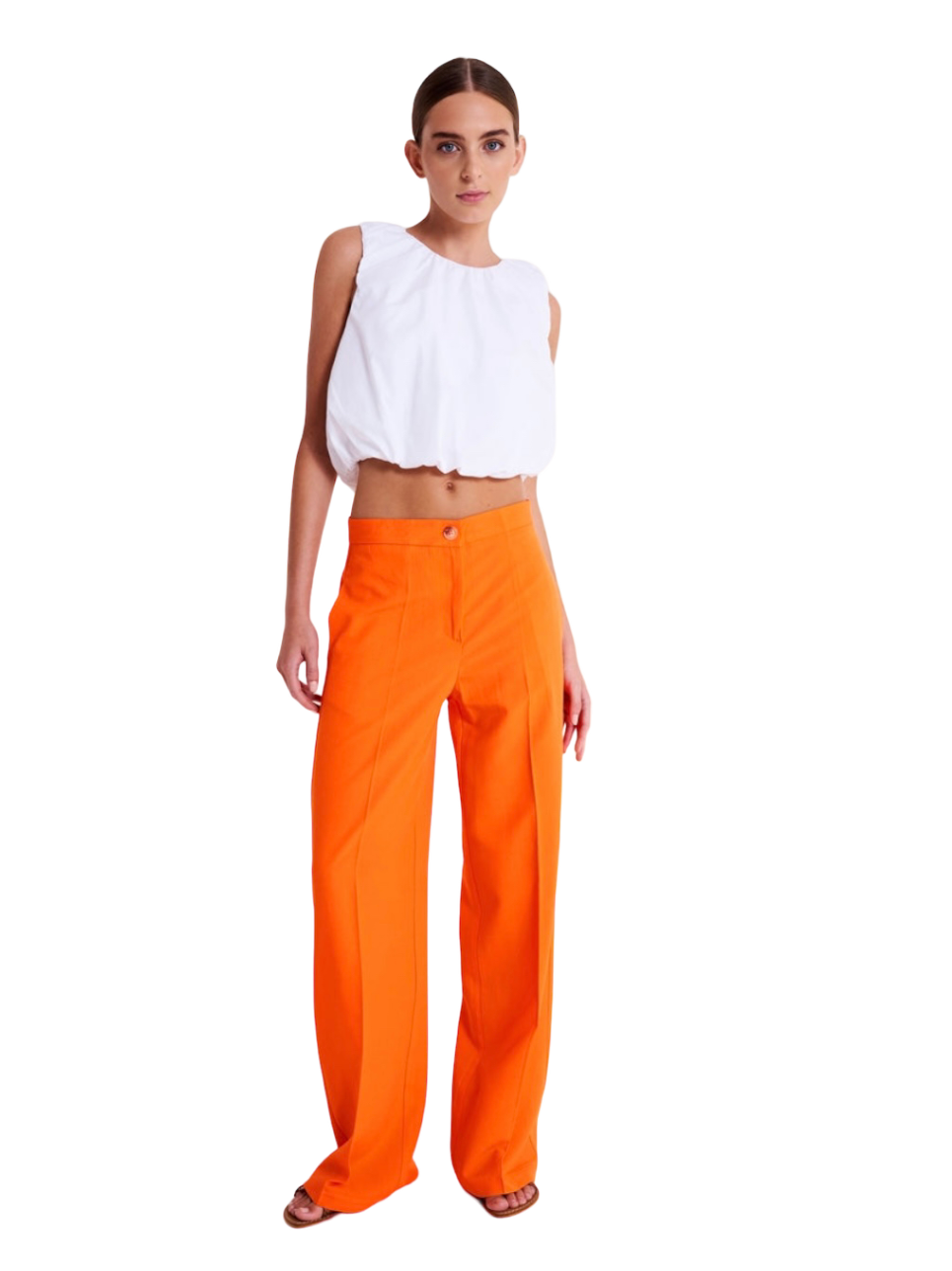 Vicolo orange linen pants