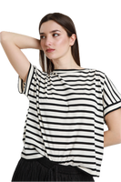 Susy Mix schwarzes T-Shirt mit Linienmuster