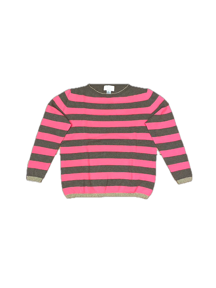 Vicolo beige fuchsia line cashmere pullover