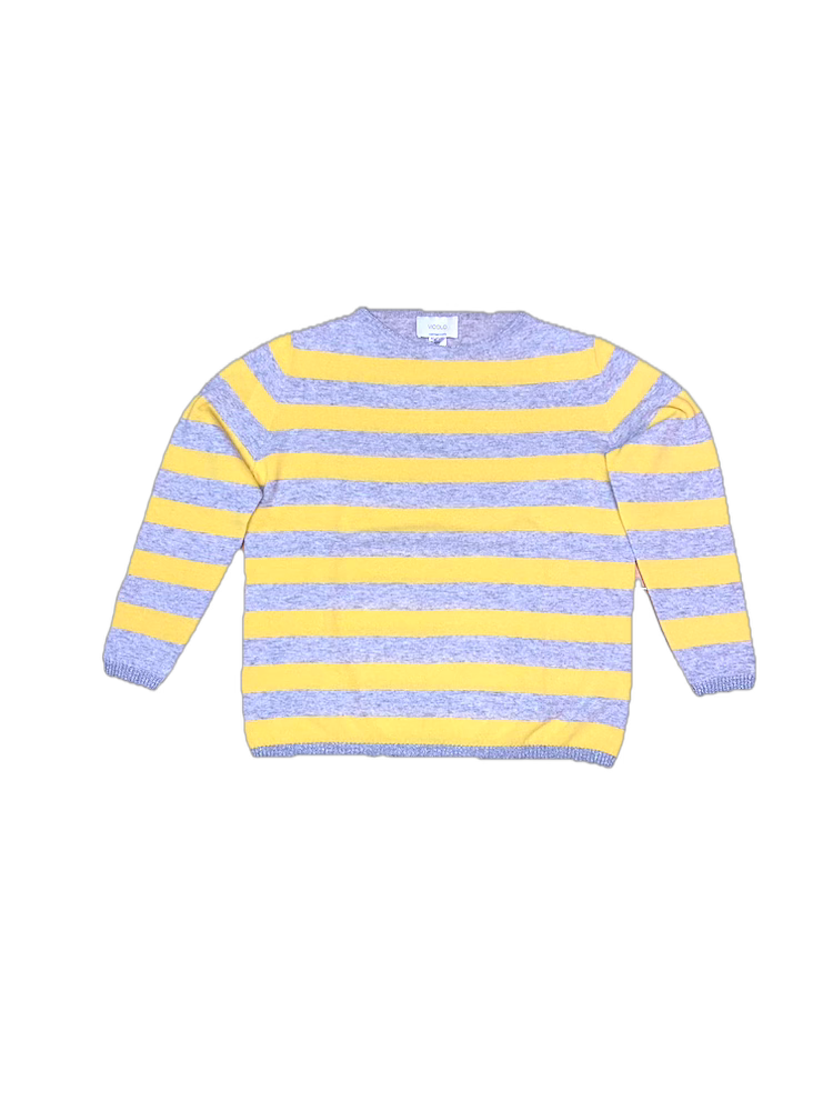 Vicolo grey yellow line cashmere pullover