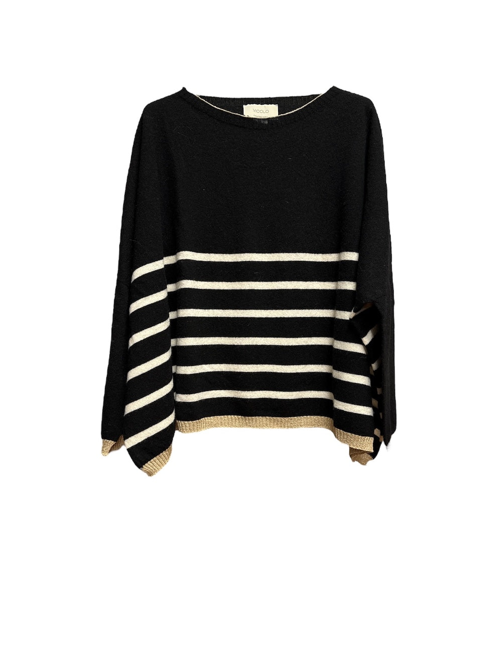 Vicolo black butter line cashmere pullover