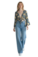 Camicia blu indiana