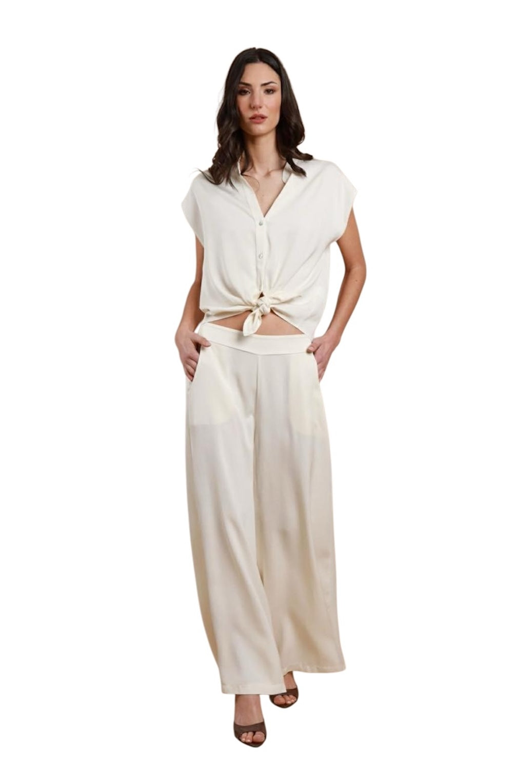 Pantaloni Susy Mix con bottoni