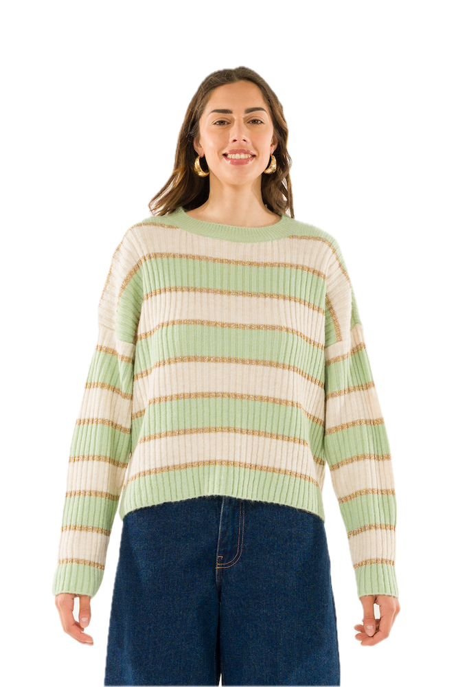 Kontatto cream gold sage pullover