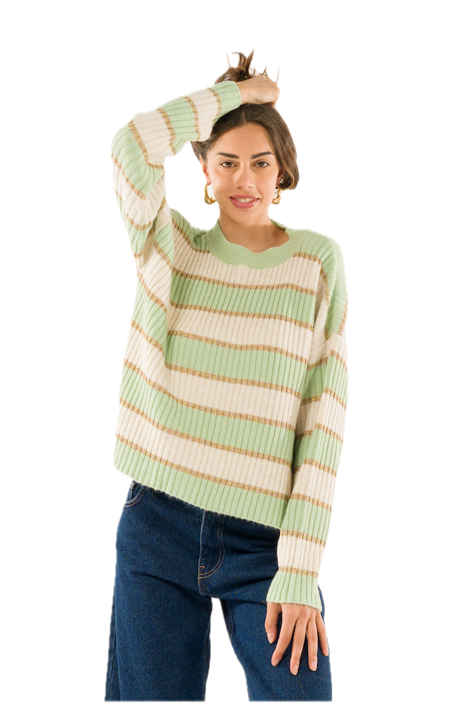 Kontatto cream gold sage pullover