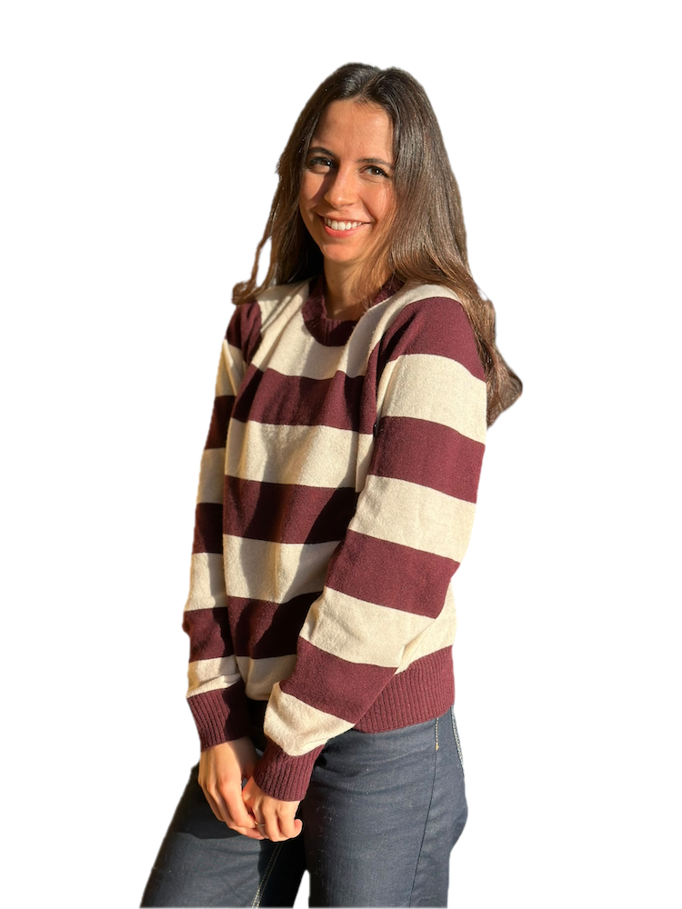 Kontatto burgundy beige line pullover