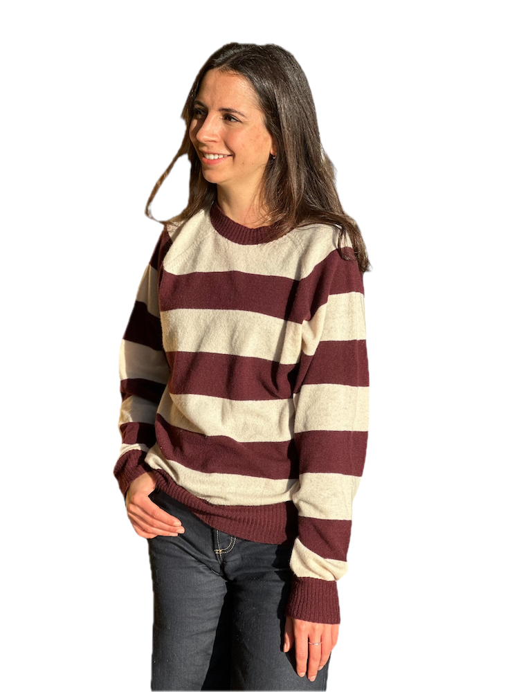 Kontatto burgundy beige line pullover