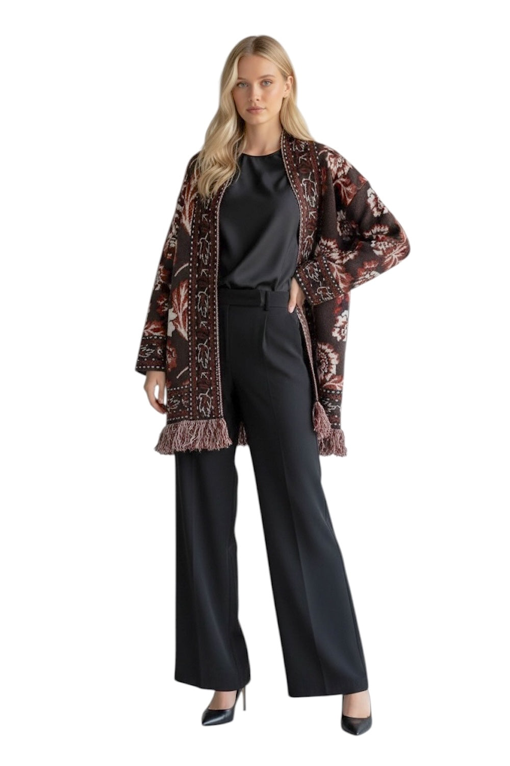 Kontatto moka ecru cocco cardigan