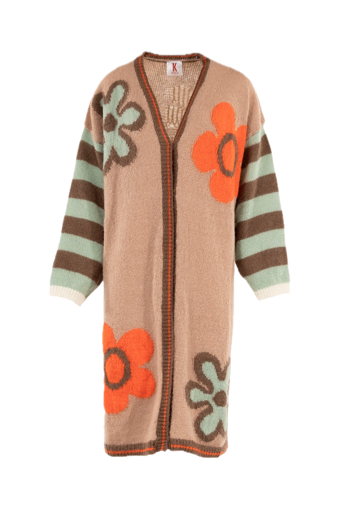 Kontatto nude long cardigan