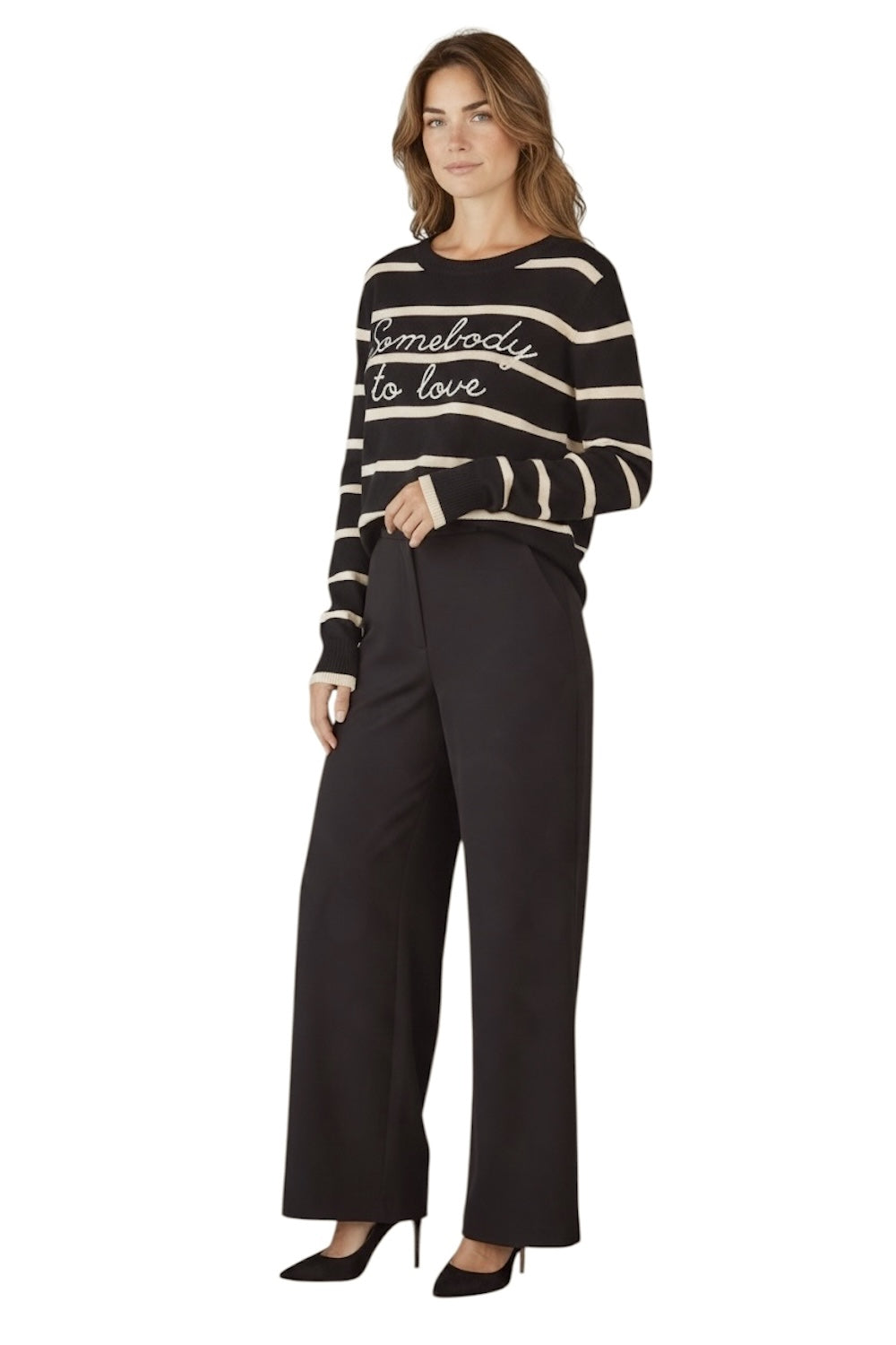 Kontatto black beige cream pullover