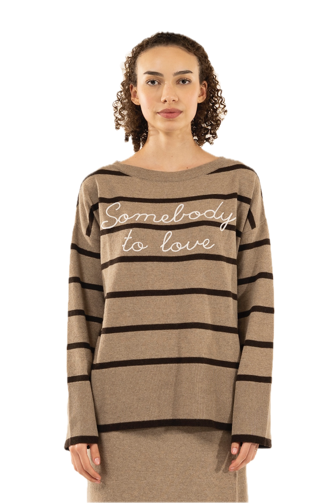 Kontatto beige brown cream pullover