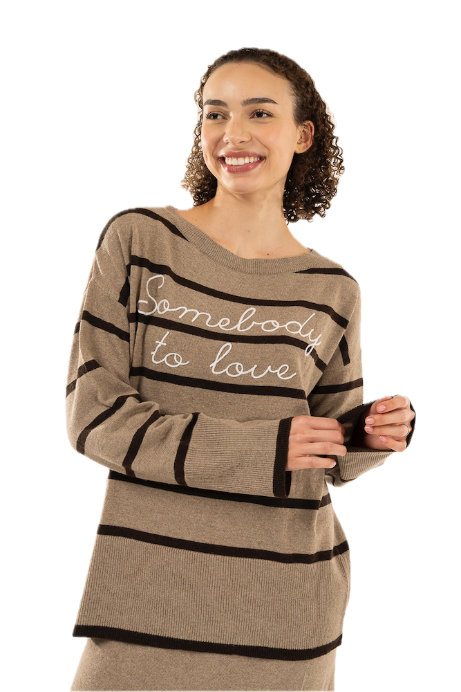 Kontatto beige brown cream pullover