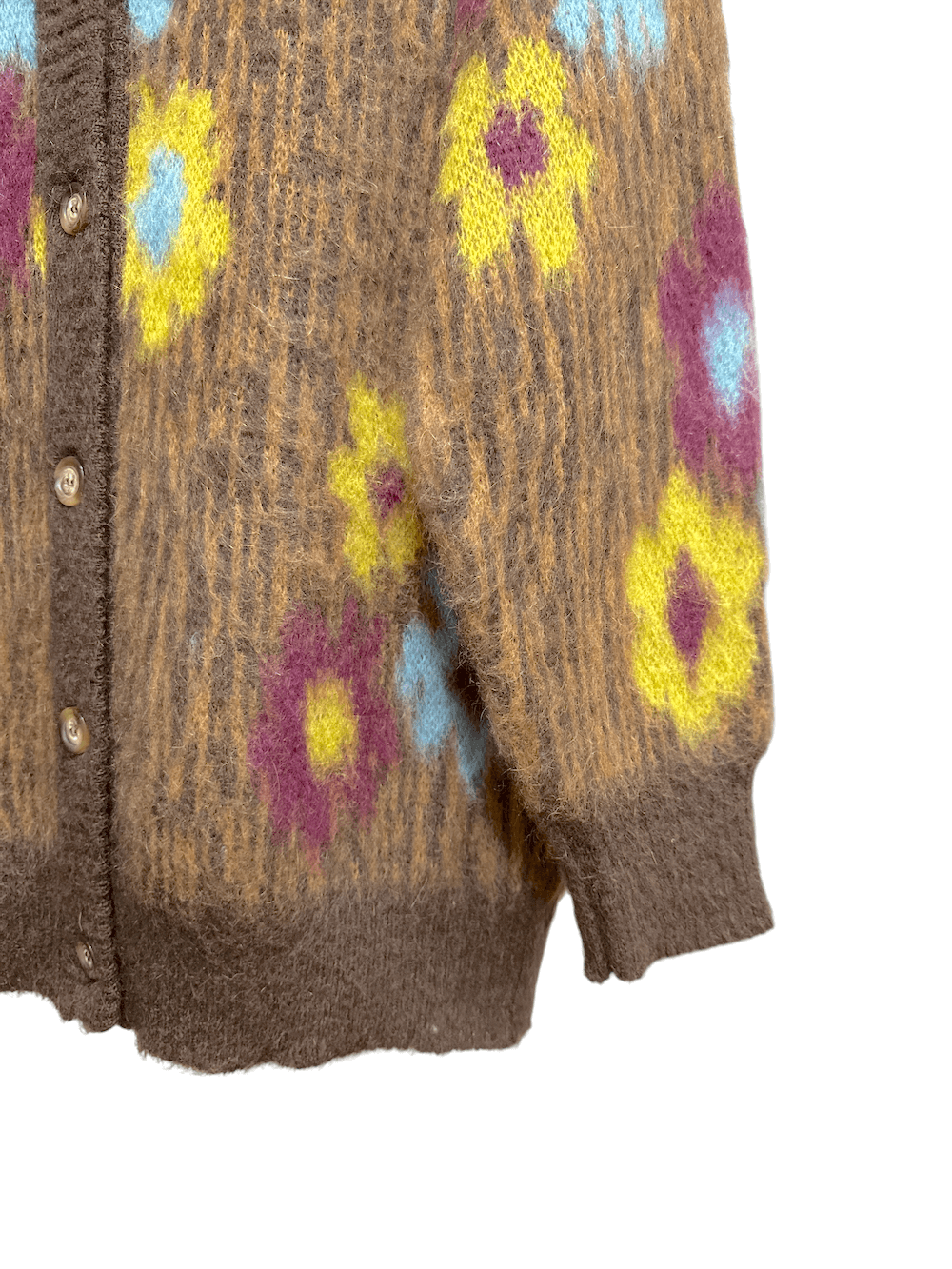 Kontatto flower brown cardigan