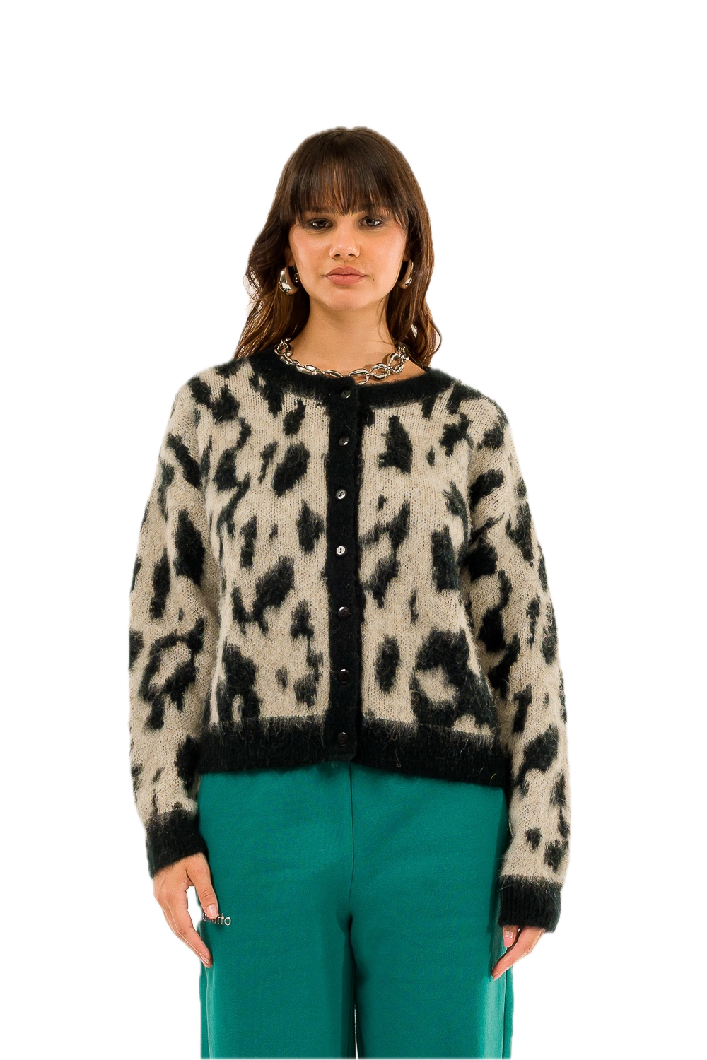 Kontatto beige black cardigan