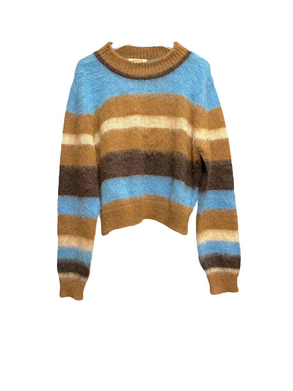 Kontatto camel denim brown beige line pullover