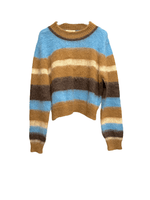 Kontatto camel denim brown beige line pullover