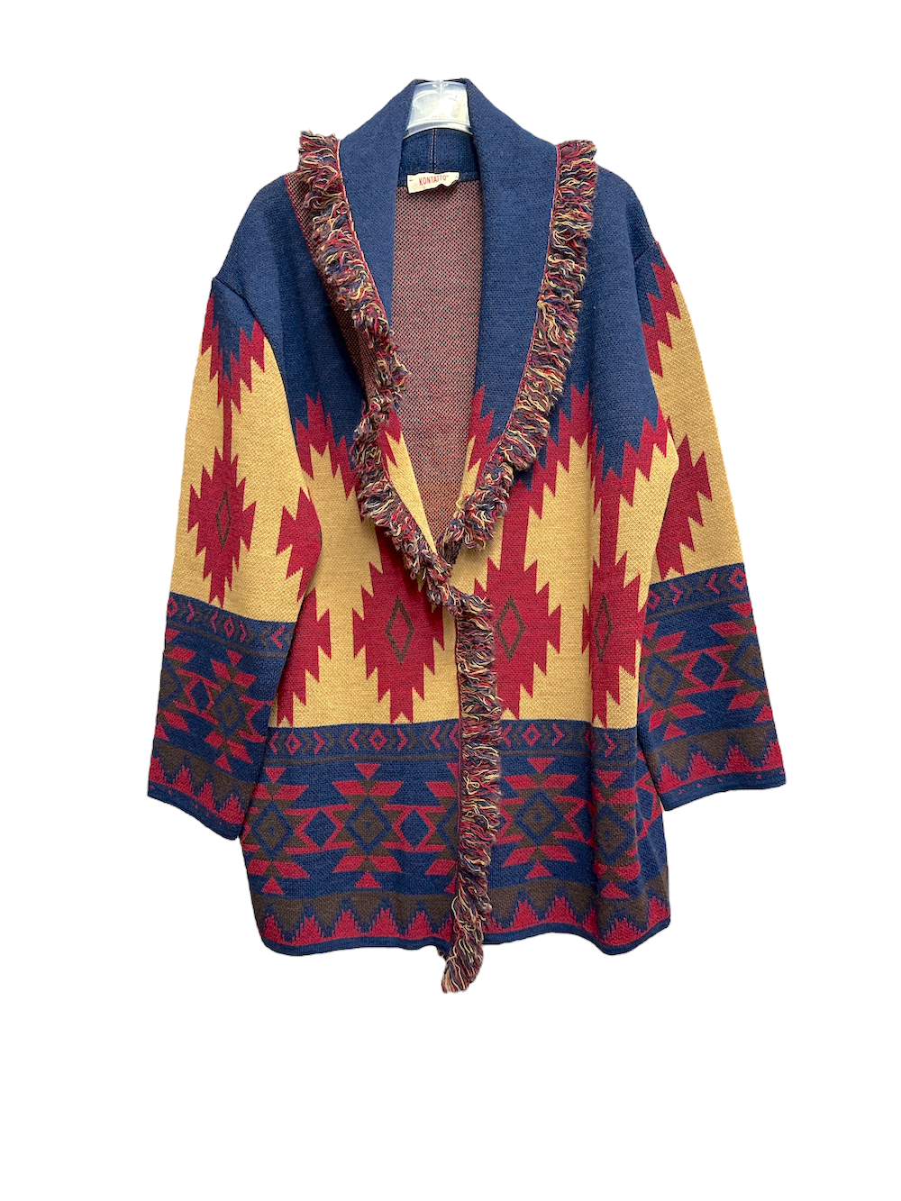 Kontatto blue cherry brown camel cardigan