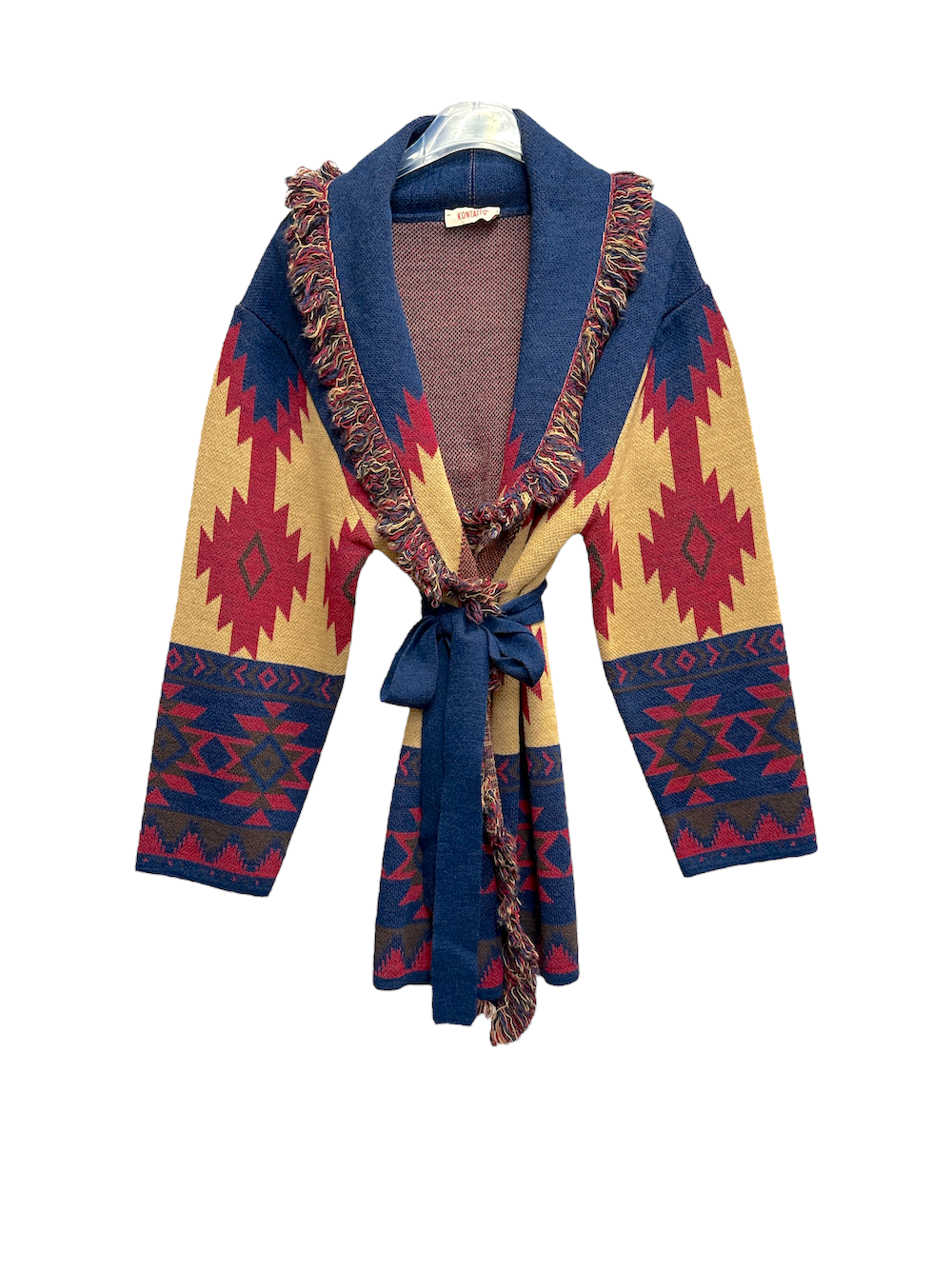 Kontatto blue cherry brown camel cardigan