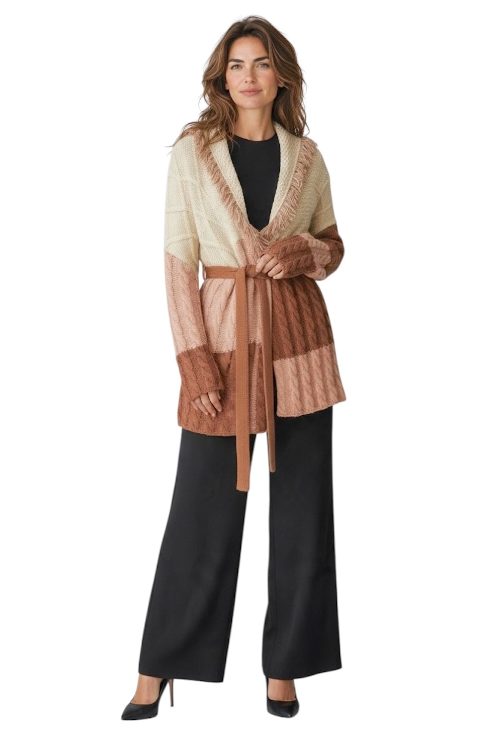 Cardigan Kontatto color terra rosa chiaro burro