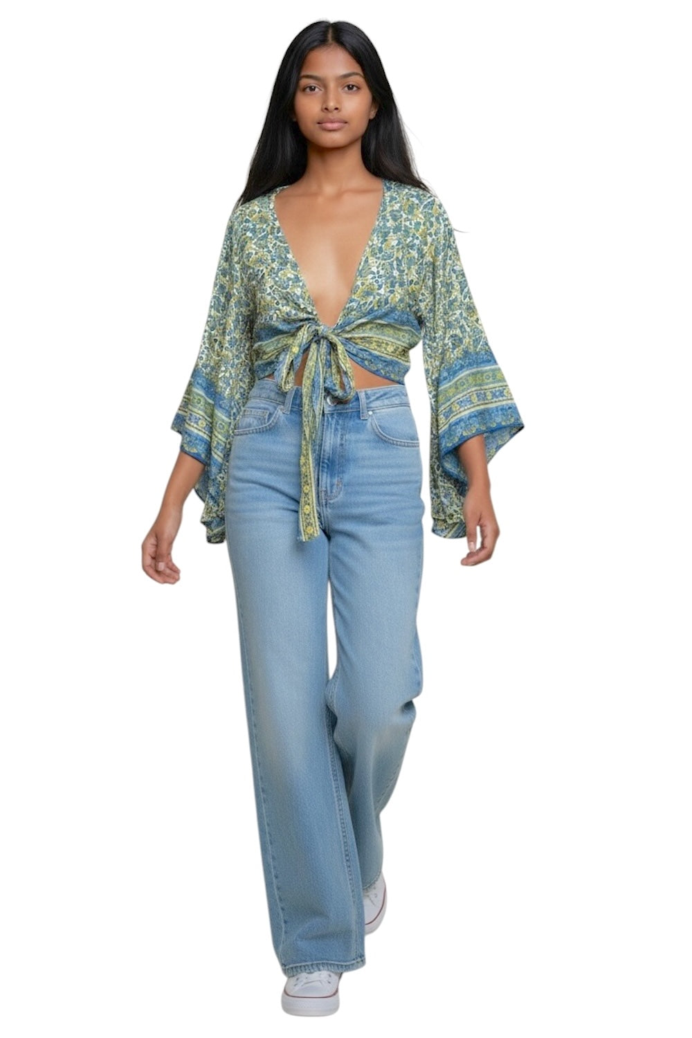 Hindi light blue shirt