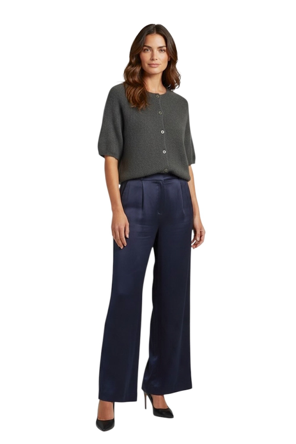 Le îls dark green cardigan