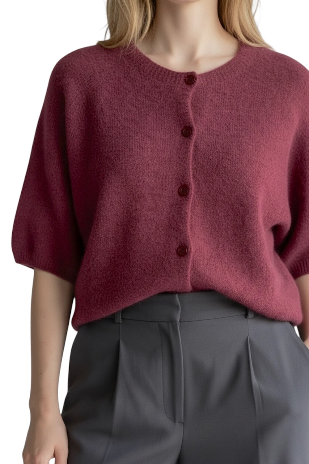 Le îls wine red cardigan