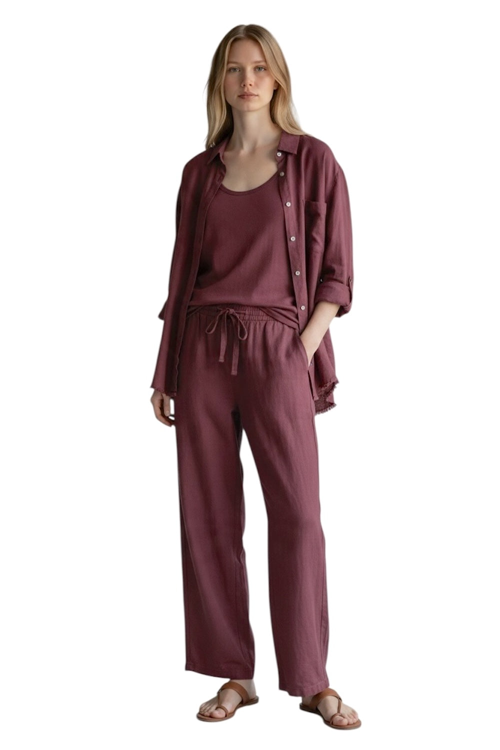 Le îls wine red shirt
