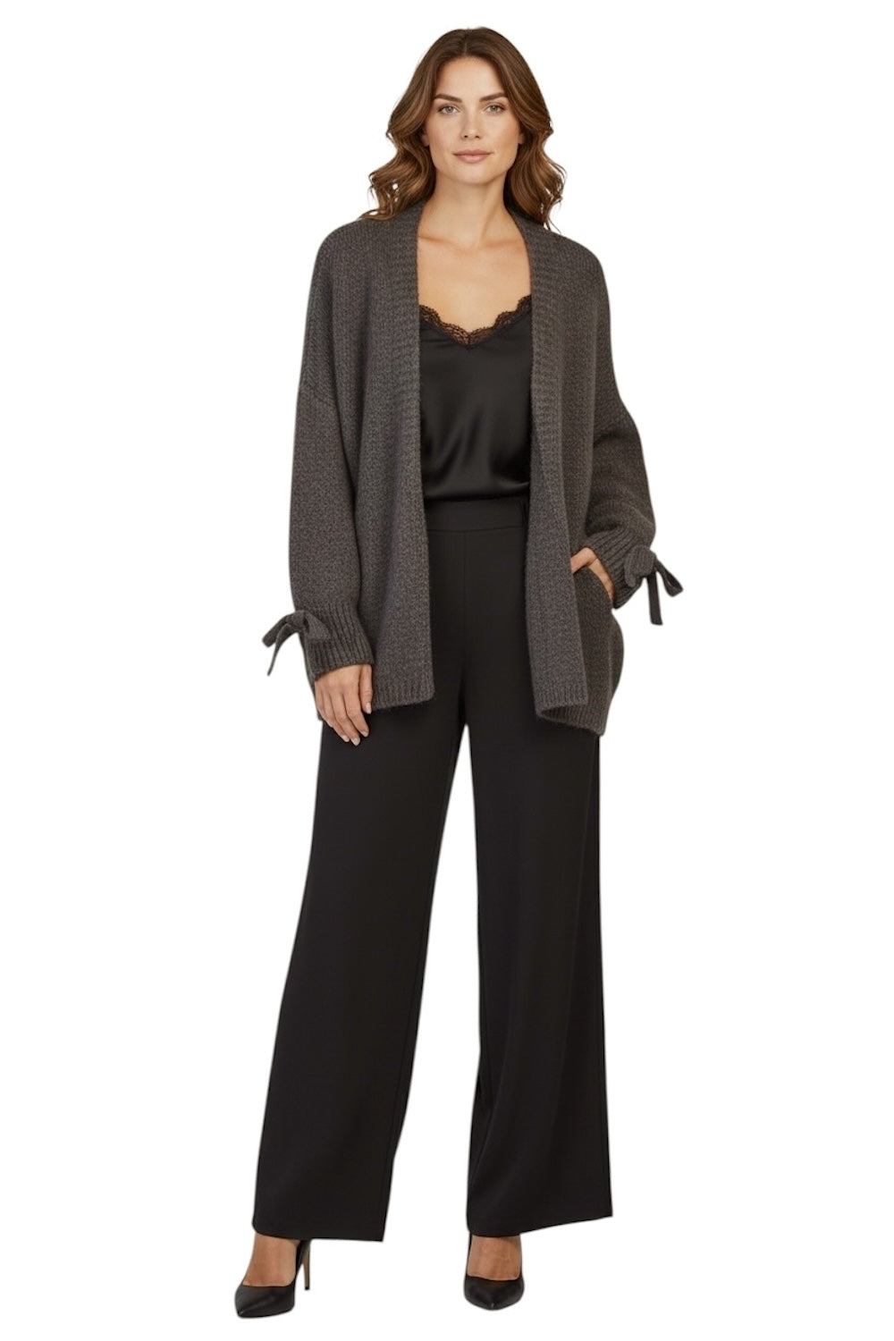 Le îls dark brown cardigan