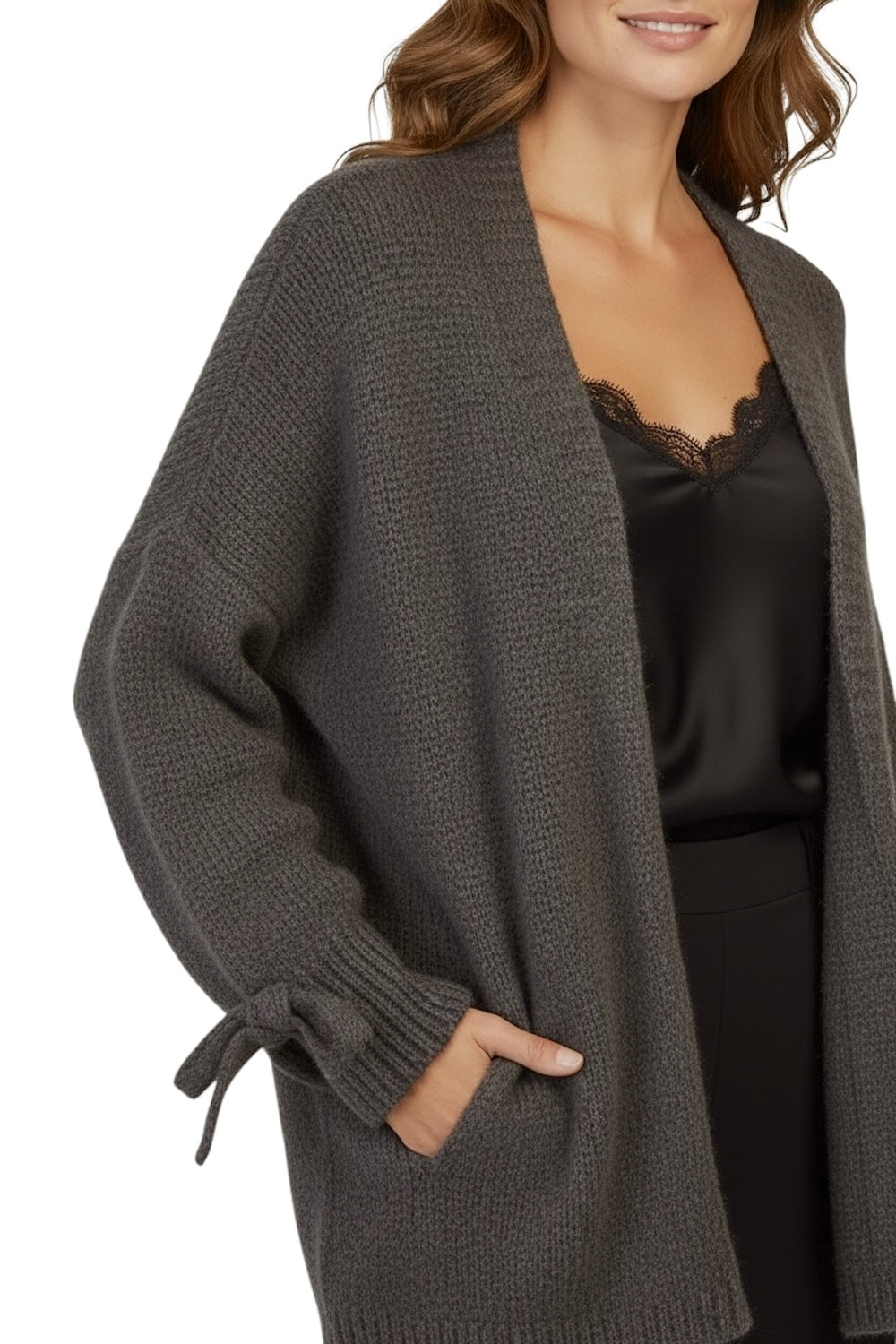 Le îls dark brown cardigan
