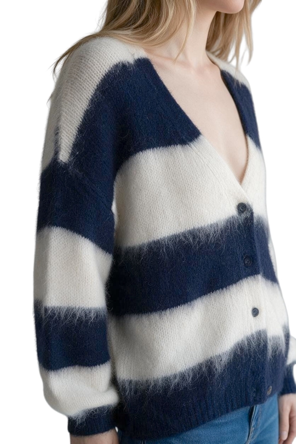Le îls cream blue cardigan
