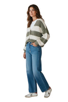 Le îls cream light green cardigan