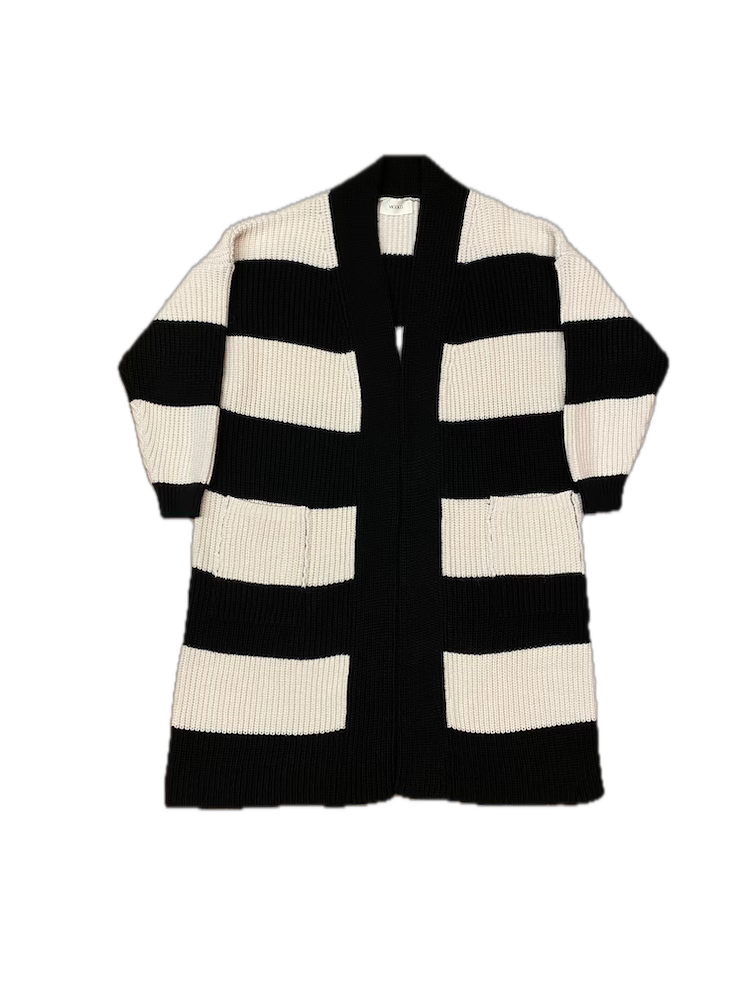 Vicolo cream black striped cardigan