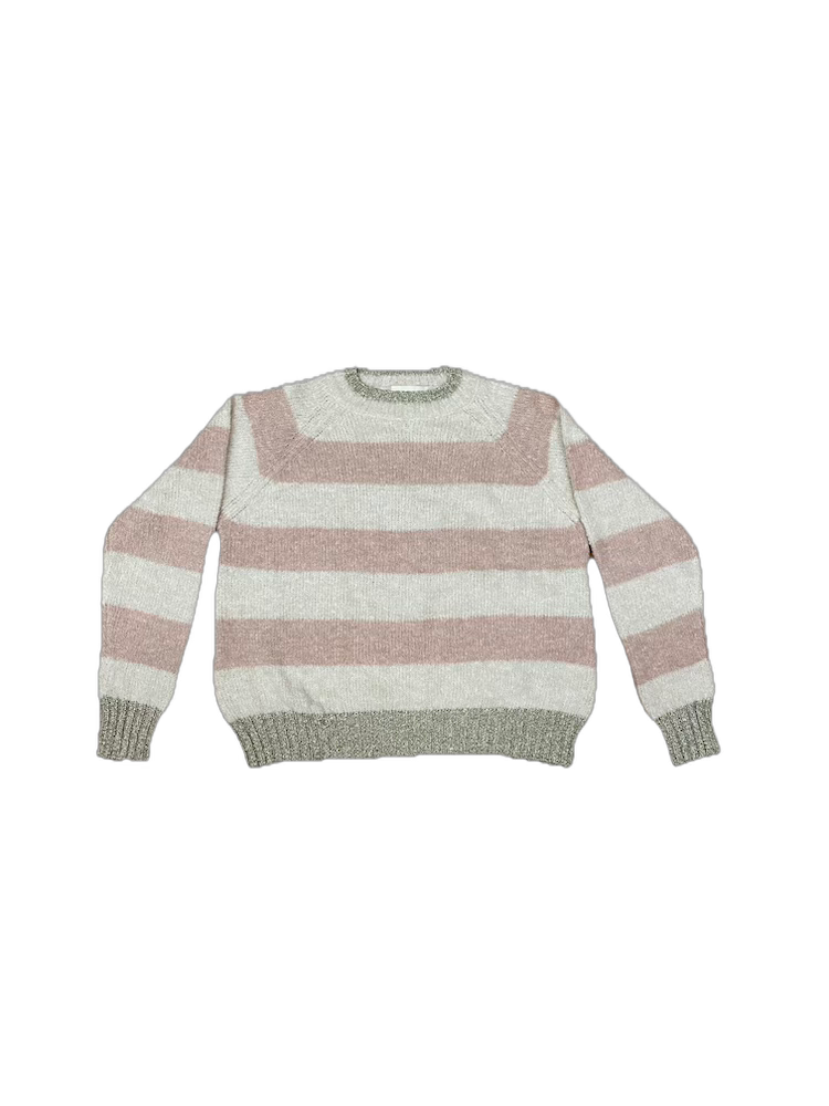 Vicolo light pink and cream line pullover