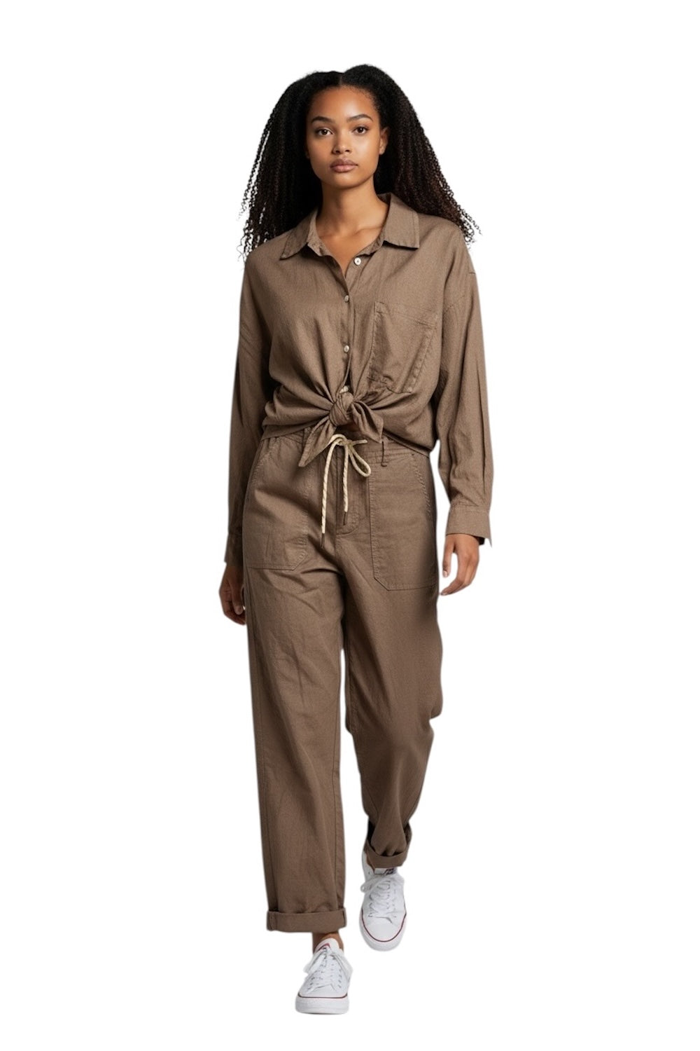 Pantaloni marroni Susy Mix