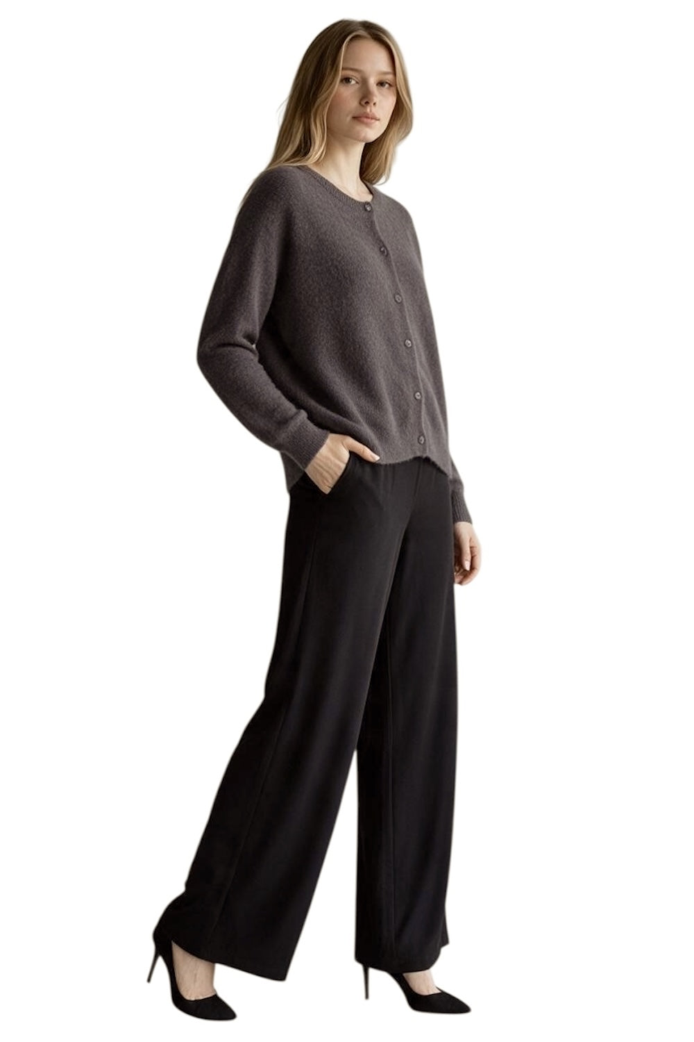 Le îls dark brown cardigan
