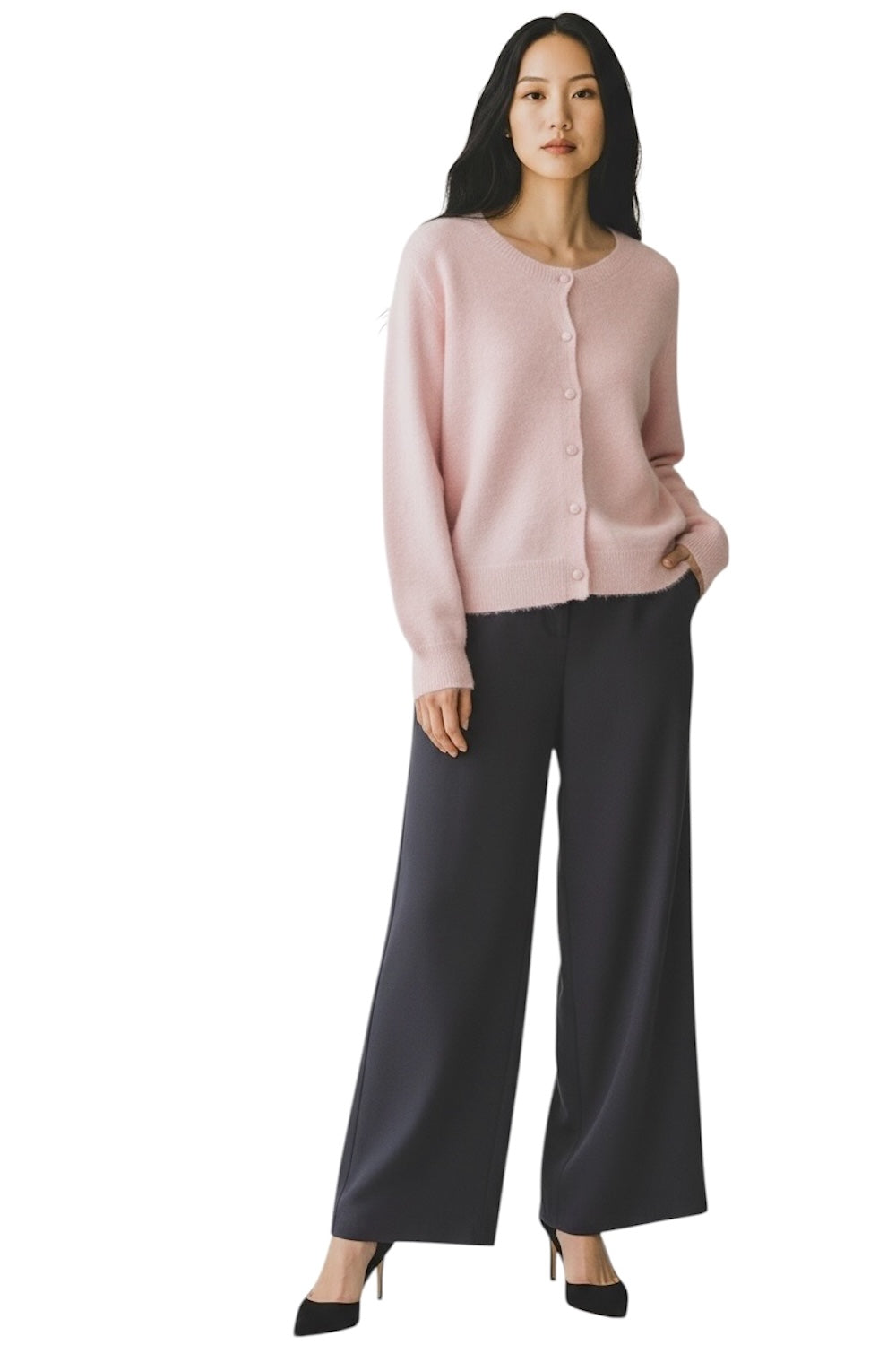 Le îls light pink cardigan