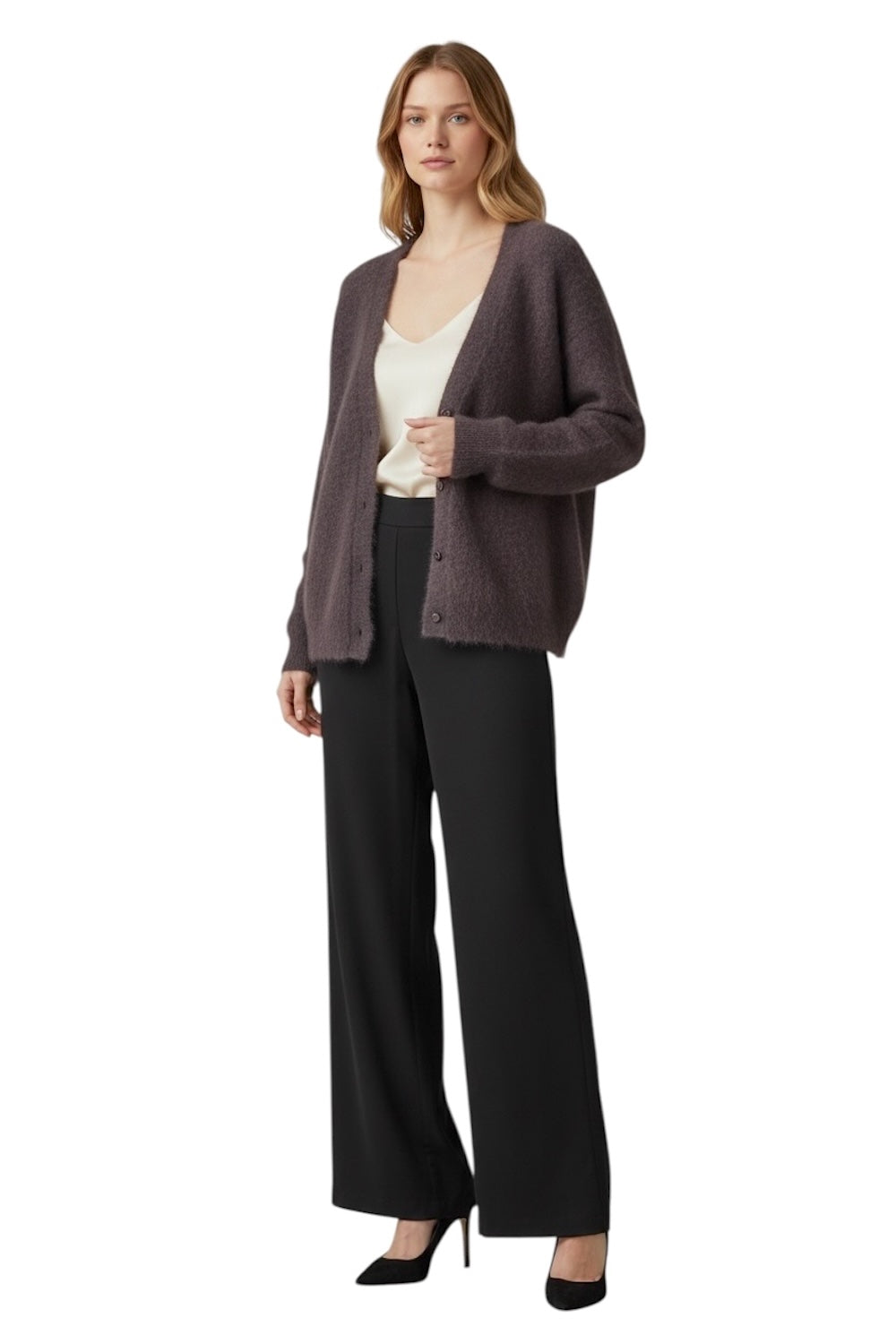 Le îls dark brown cardigan