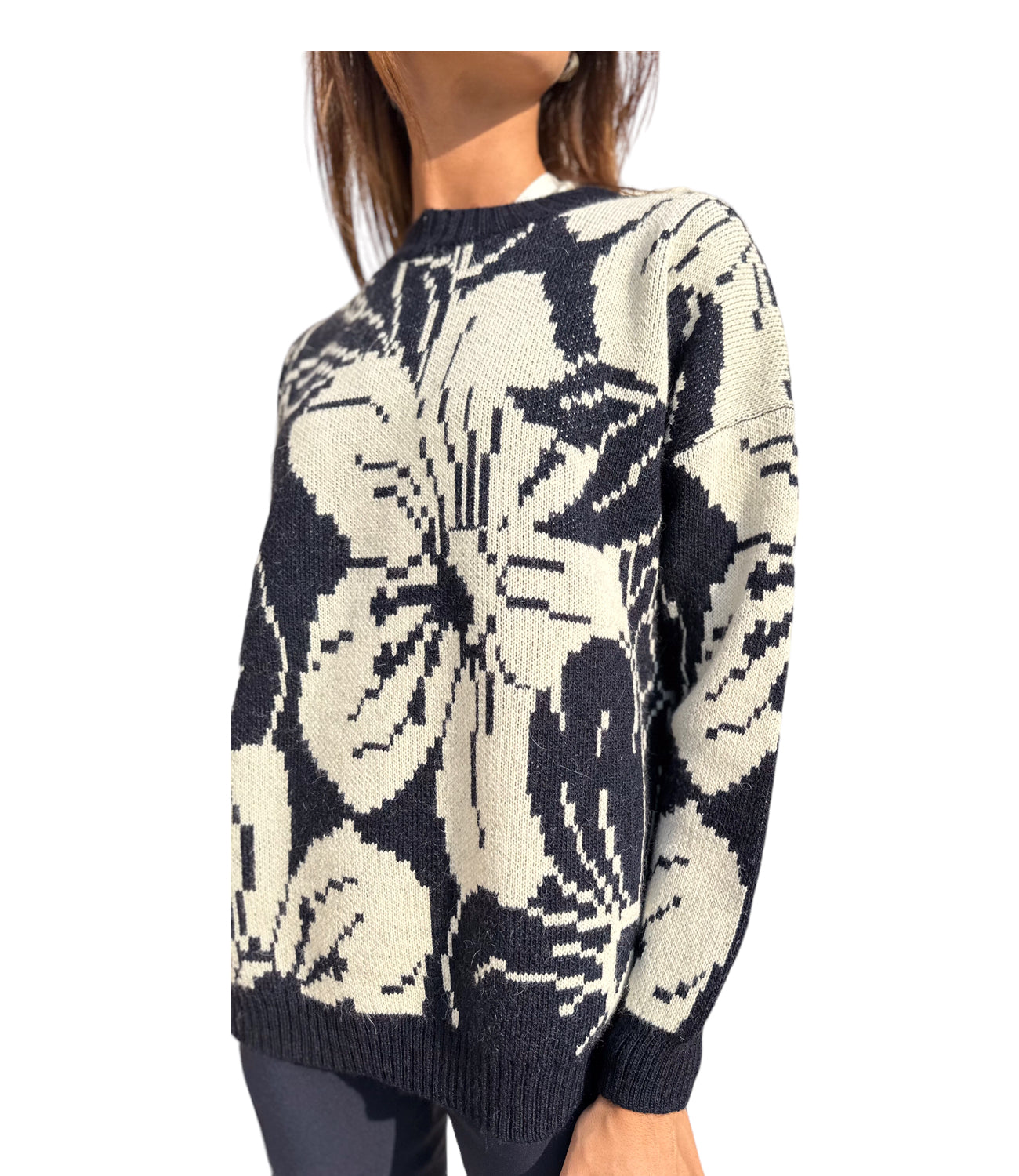 Vicolo blue flower pullover