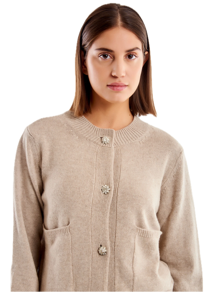 Vicolo jewel beige cardigan