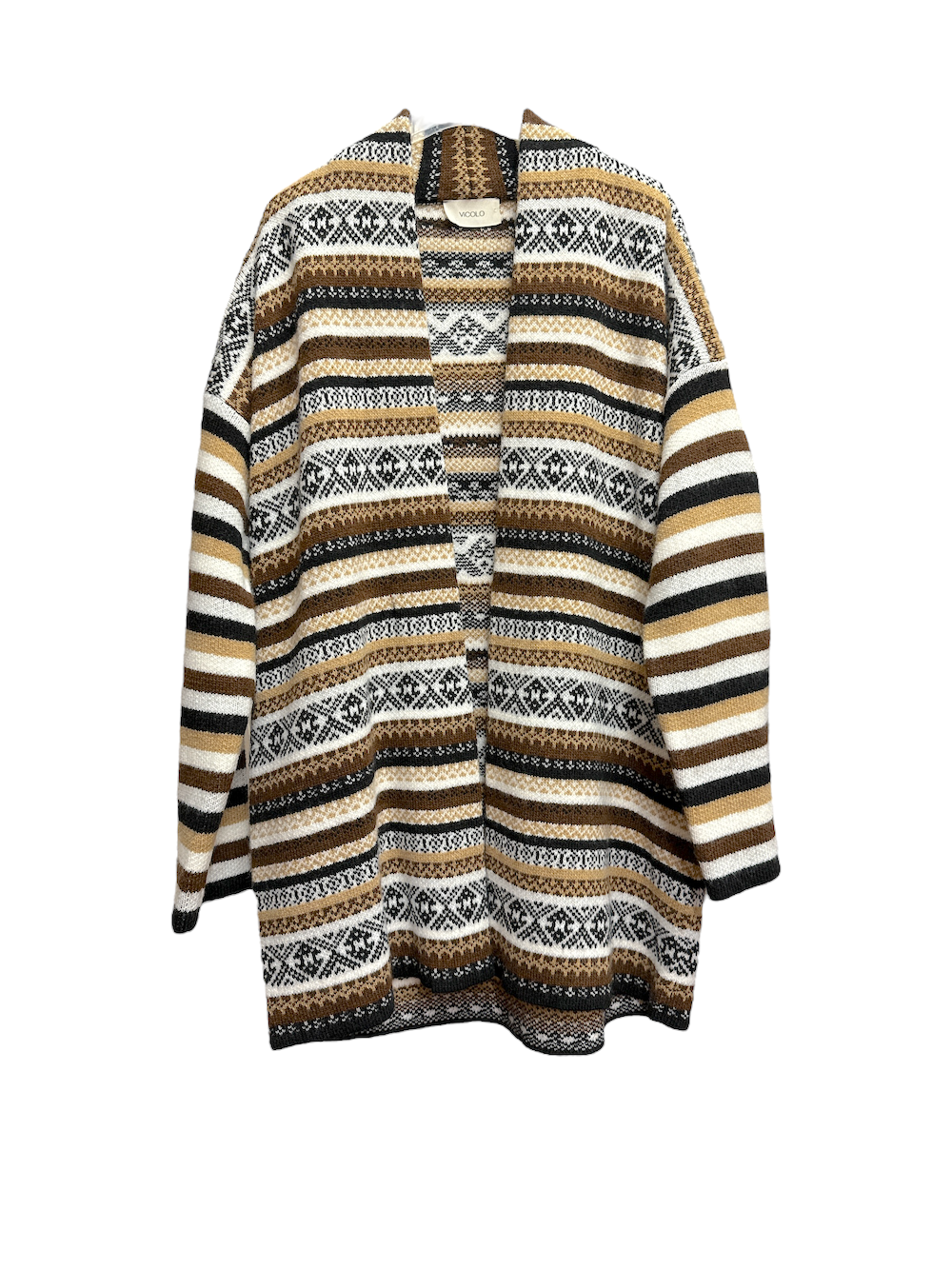 Vicolo brown cream kimono cardigan