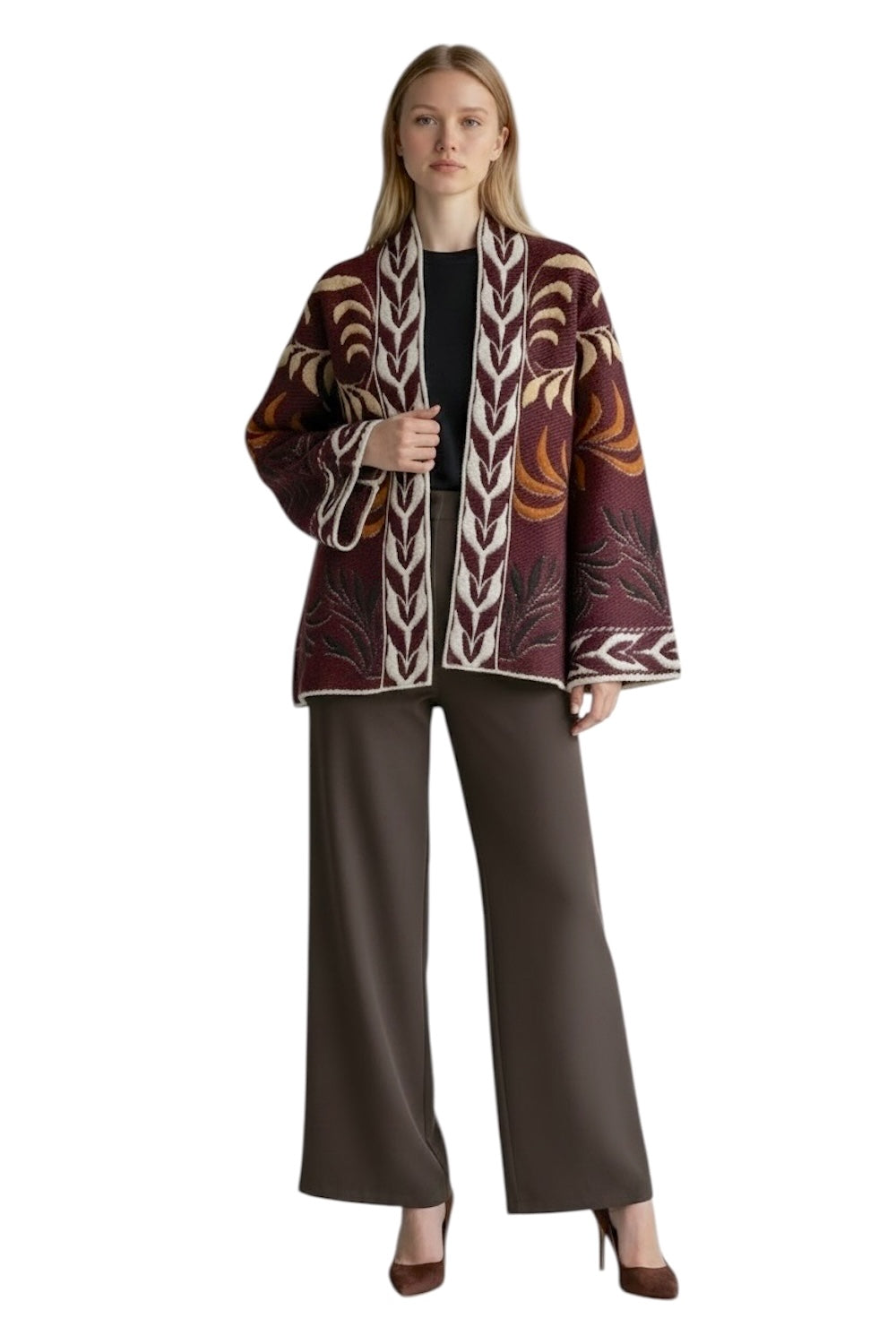Vicolo bordeaux cardigan