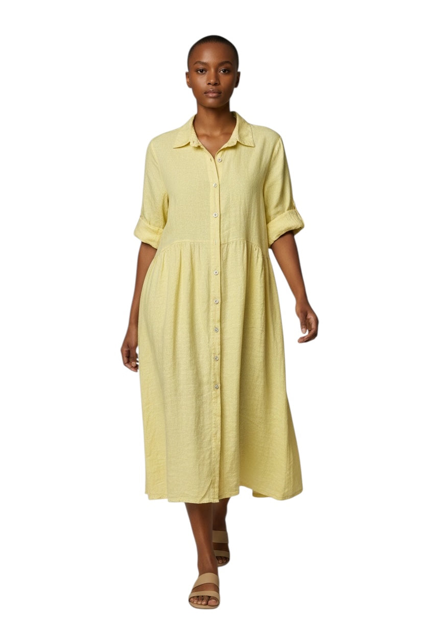 Le îls yellow chemisier dress