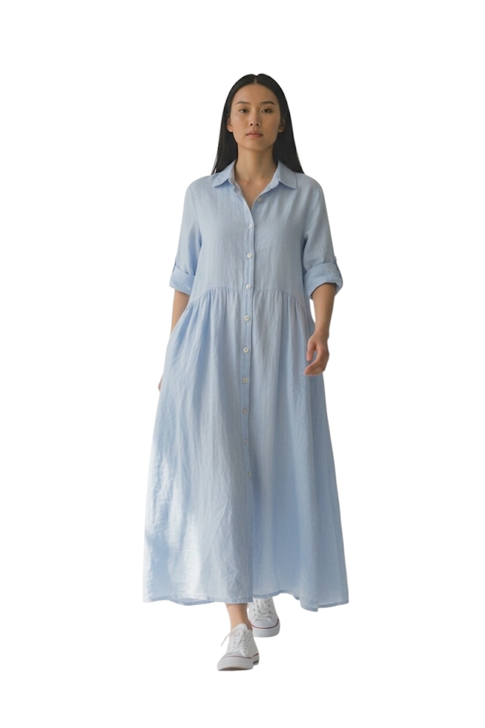 Le îls light blue chemisier dress