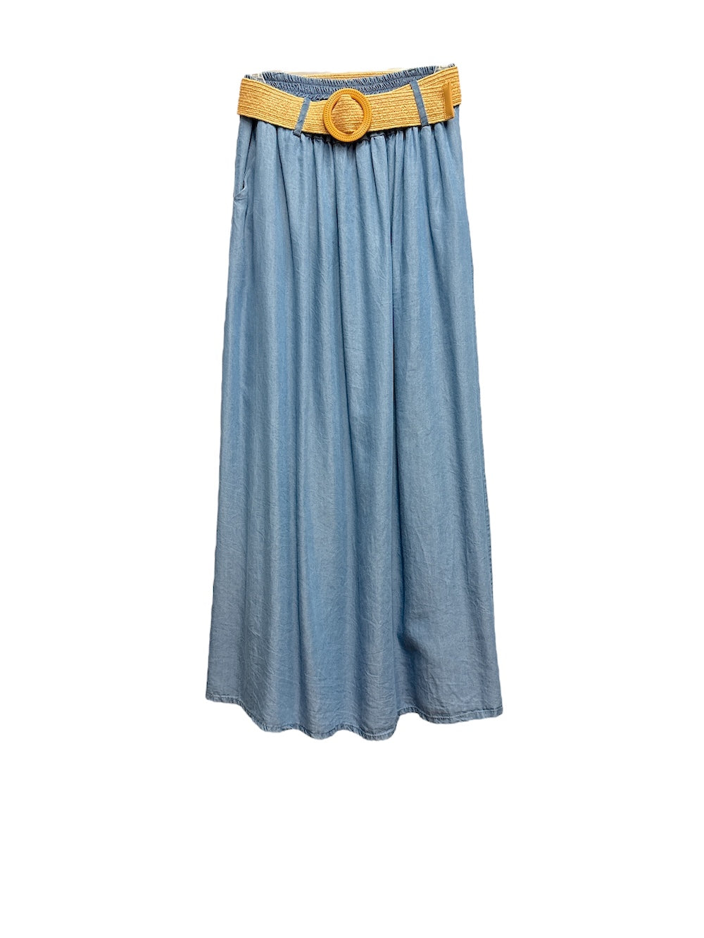 Le îls blue denim longe skirt