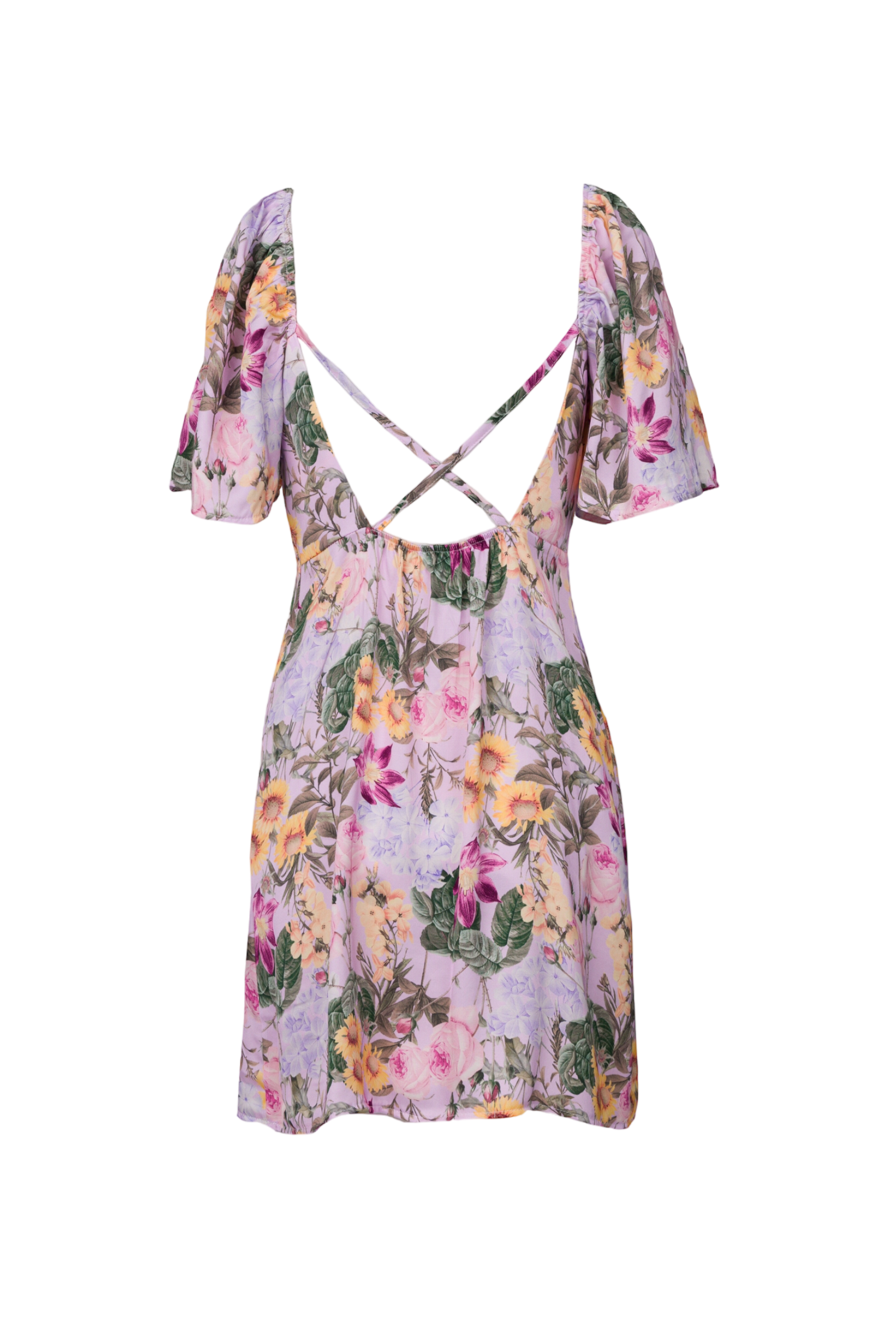 Saiph lilac flower short dress